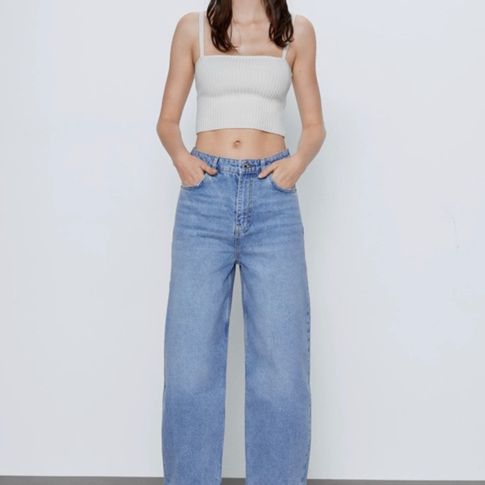 Zara full length 90’s blogger blue jeans